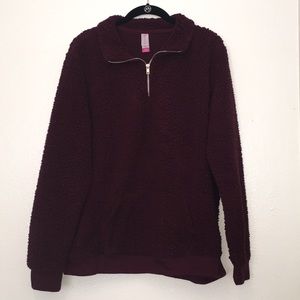 Fluffy pull over jacket